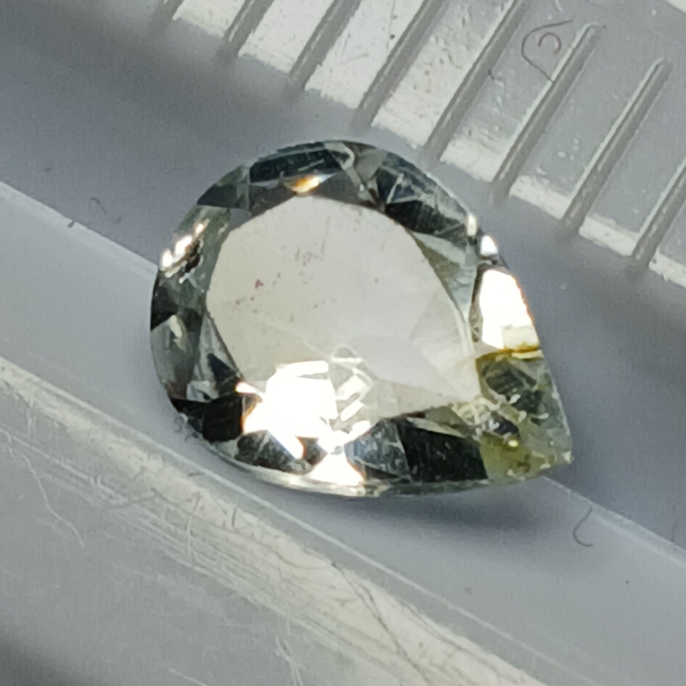 Teardrop Faceted White Topaz Gemstone 9x7mm
